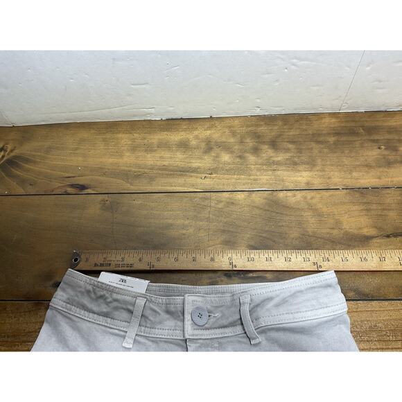 Zara The Marine Straight Jeans Womens 8 Gray High Rise Wide Leg Raw Hem Denim - Picture 9 of 11